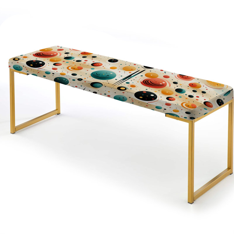 Banc rembourré géométrique doré, Minimalisme cosmique
