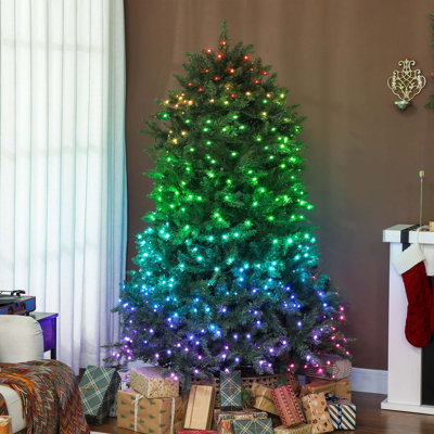Arbre de Noël illuminé 6 pi avec DEL - Arbre artificiel avec support robuste pour une décoration douillette