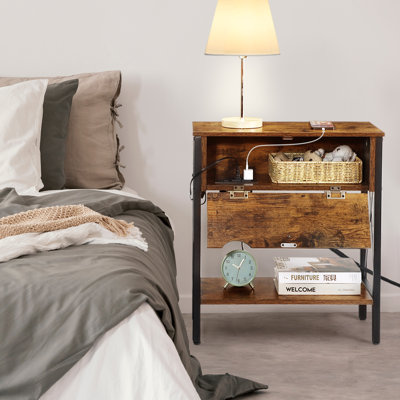 End Table and Built-In Outlets
