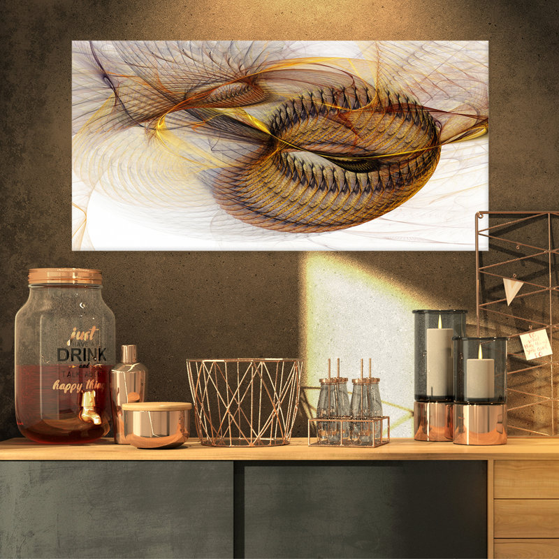 «Abstract Brown Spiral», impression sur toile tendue, H 16 po x l 32 po x P 1 po