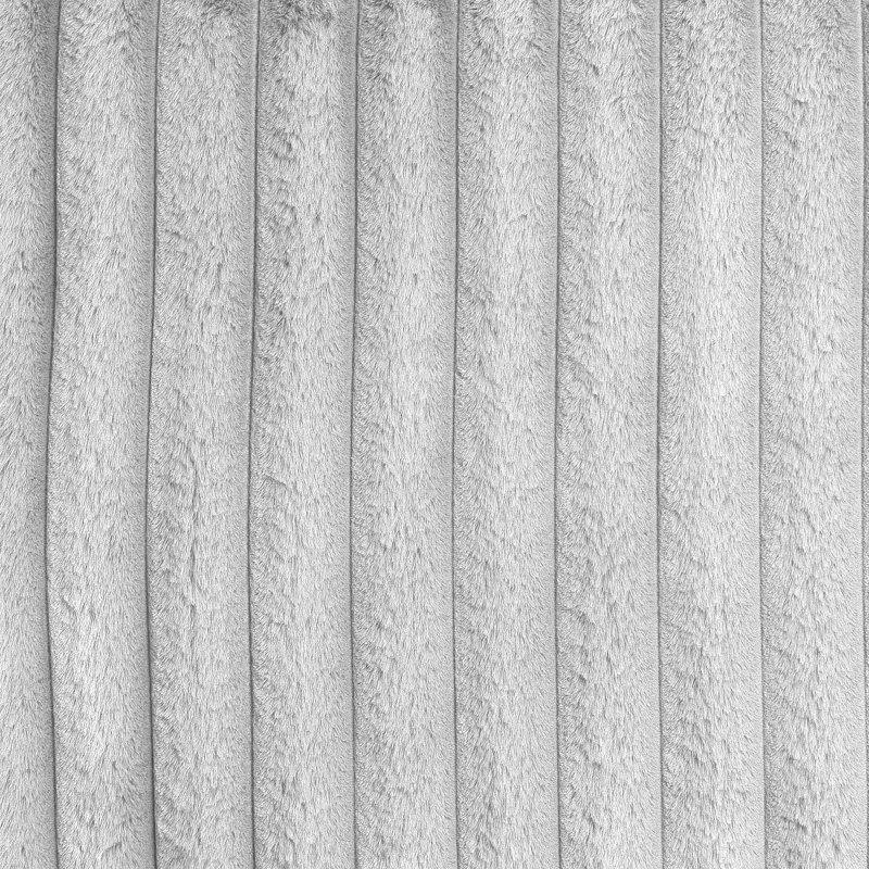 4-Piece Fur-Like Corduroy Upholstered L-Shaped Sectional In Milk, White Corduroy