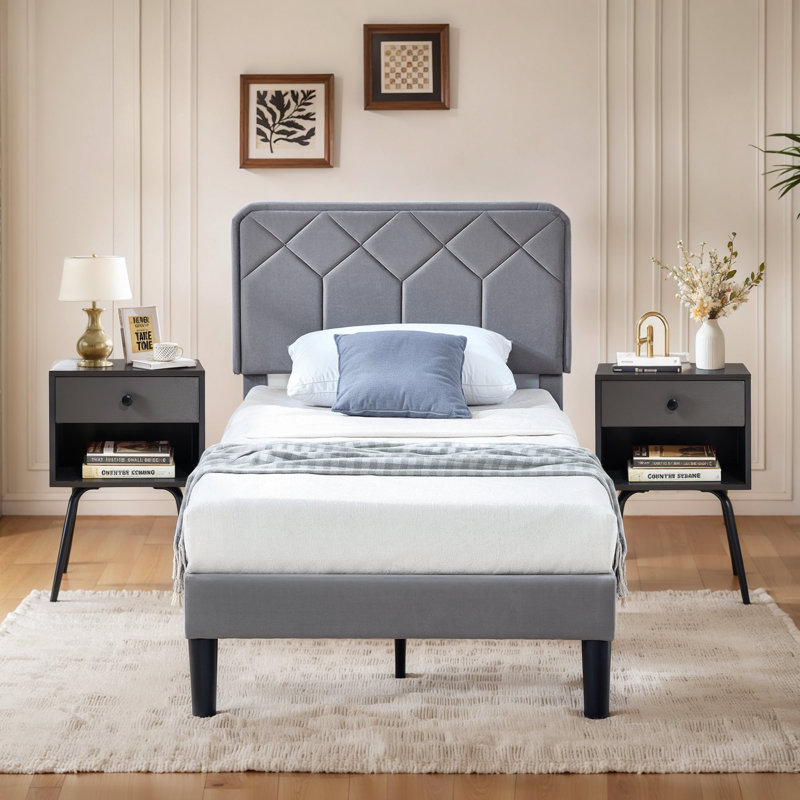 Boncile Metal Piece Bedroom Set, Twin, Gray