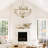 33" 12 - Light Dimmable Rustic Industrial Gold Candle Round Chandelier