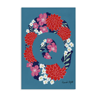 Art floral sur toile Floral Bloom Lettre Q par Hannah Louise Byatt