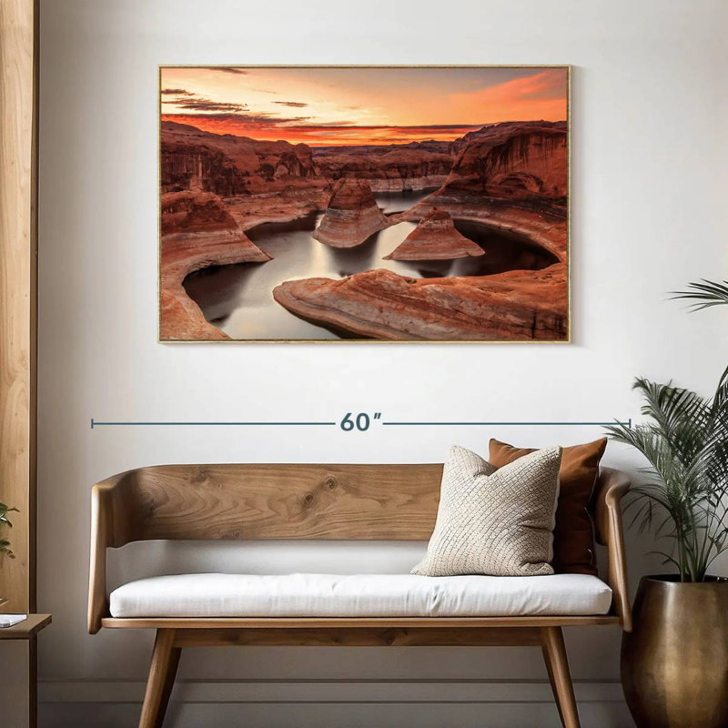 Lac Powell, Cadre flottant en bois naturel, 46 po x 31 po