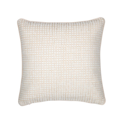 Scala Crema Croc-Inspired Cut Velvet Chenille Indoor & Outdoor Woven Accent Pillow & Insert