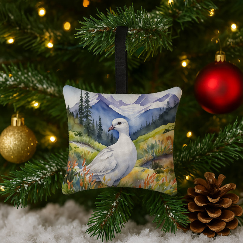 Ornement suspendu en tissu Alaska Willow Ptarmigan, Willow Ptarmigan 7413