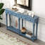 Console Retro - Bleu marine. 4 tiroirs et tablette ouverte. Look rétro rustique avec finition pin. Fabriqué en pin. Ours de table 220 lb, tiroir 15 tablettes inférieures 33 lb Polyvalent pour les espaces de vie.-1258650788