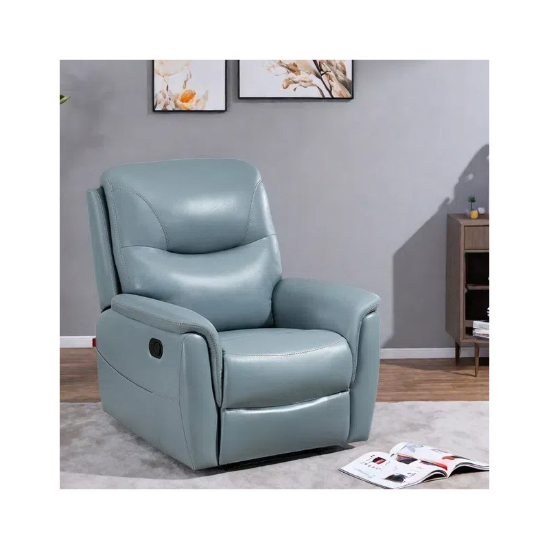Keever, Light Blue Faux Leather