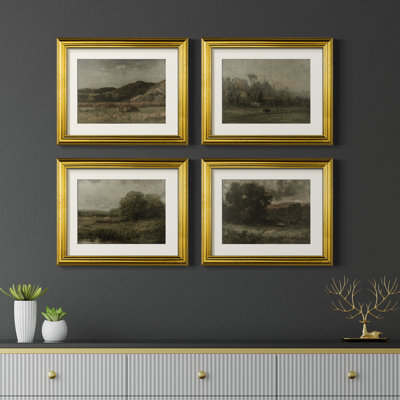 Vintage Landscape LXXXIII  -4 Piece Set of Framed Prints