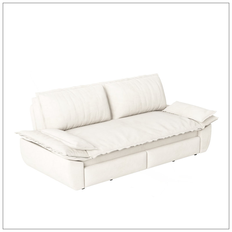 Grand canapé-lit escamotable de 73,2 po, canapé-lit convertible 3 en 1, causeuse multifonctionnelle en velours, Beige