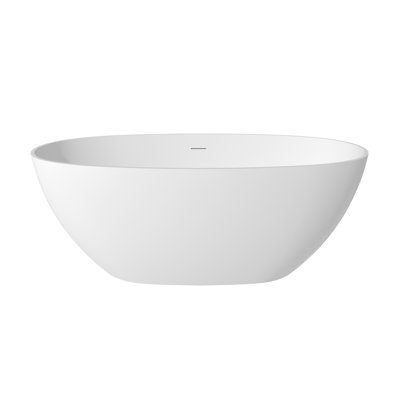 Monaco 59"x 30" Solid Surface Stone Freestanding Soaking Bathtub Bathroom Tub