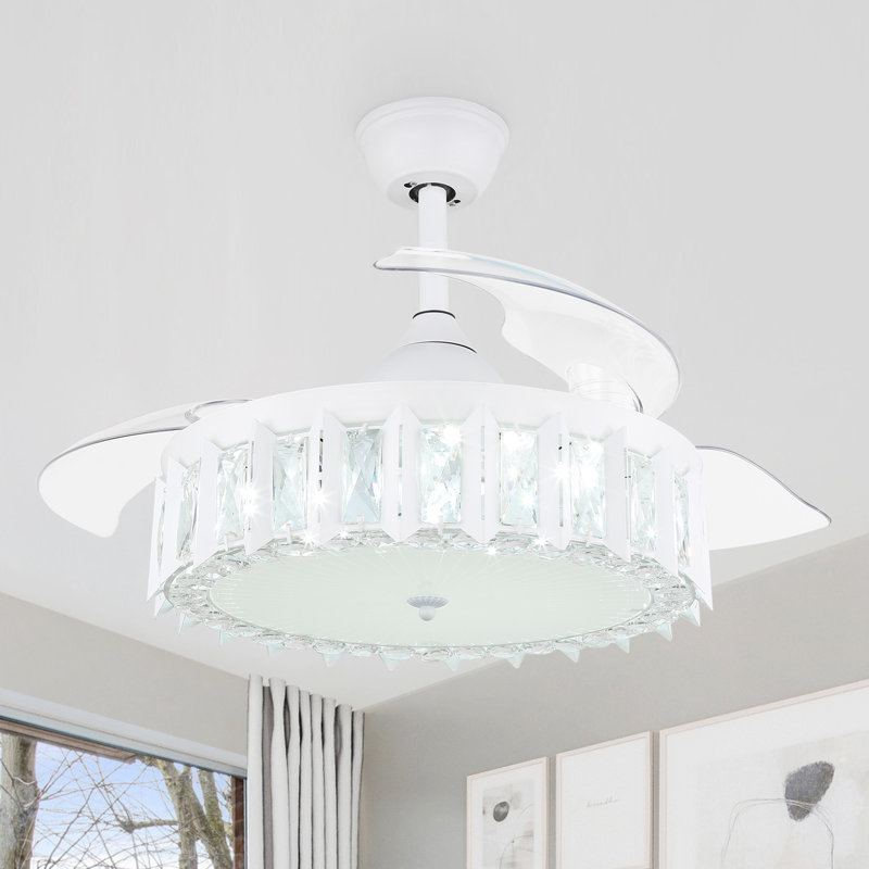 Ventilateur de plafond sans lame à DEL de 42 po avec télécommande et ensemble d'éclairage inclus Andella, Blanc