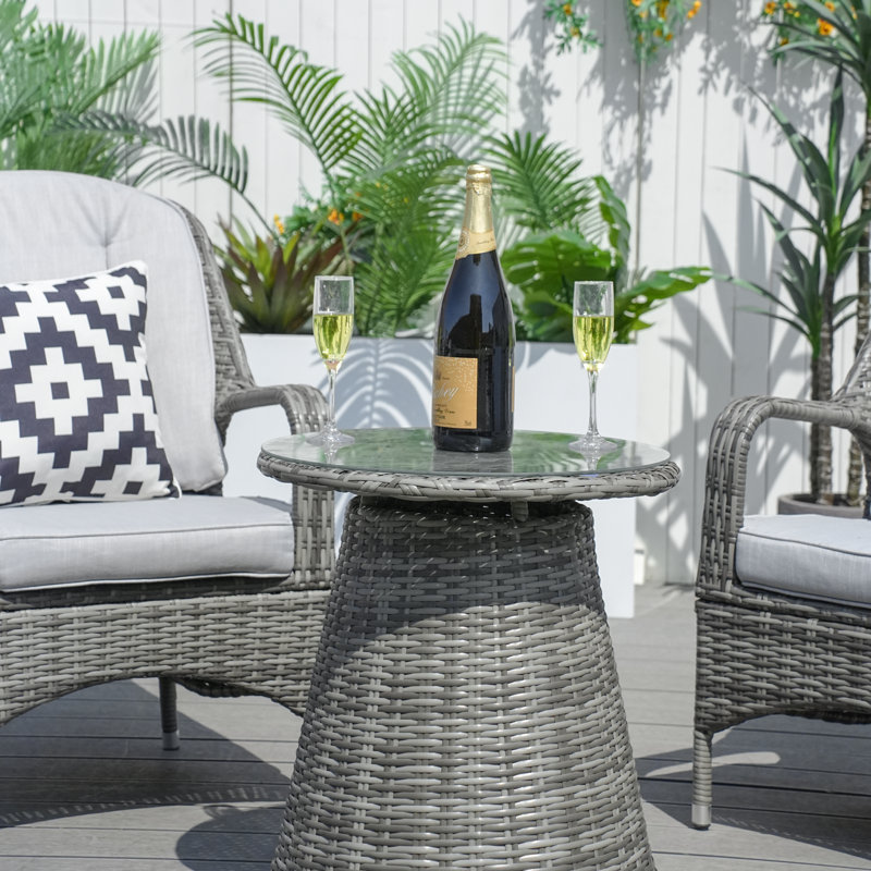 2 - Person Patio Dining Set with Round Table , Cushions Included