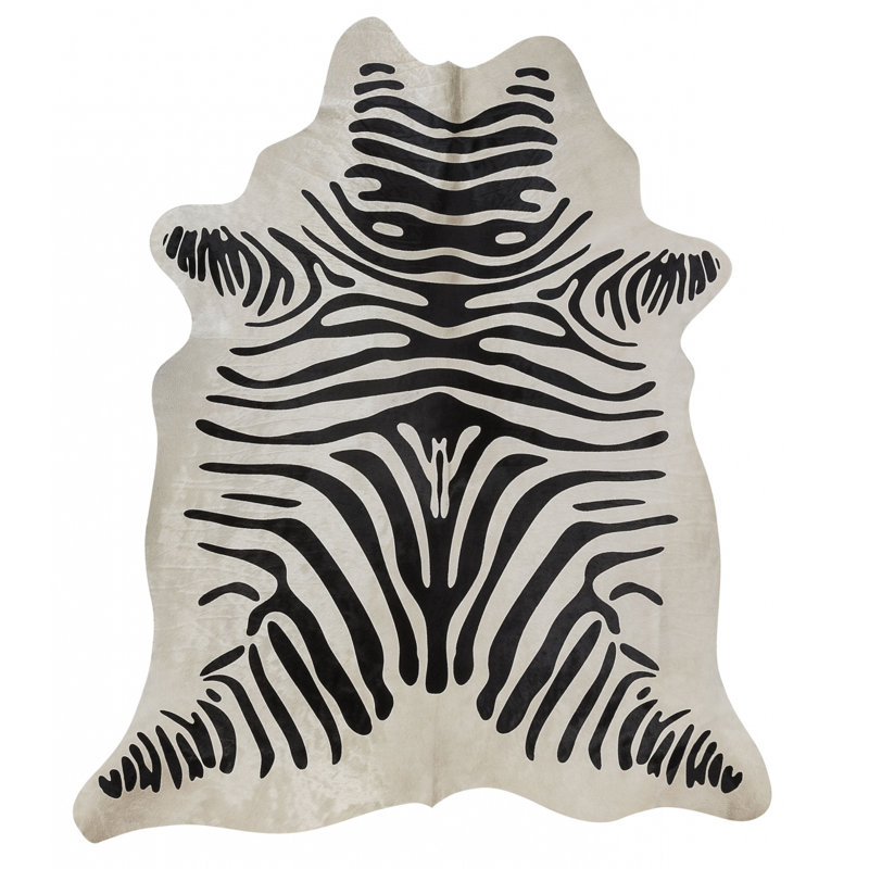 Tapis zébré noir / blanc Layela, Nouveauté 6 pi x 8 pi