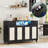 Rattan Sideboard Buffet Cabinet with 2 Drawers, 4 Doors, Adjustable Shelves, and Built-In Power Outlets-897422210