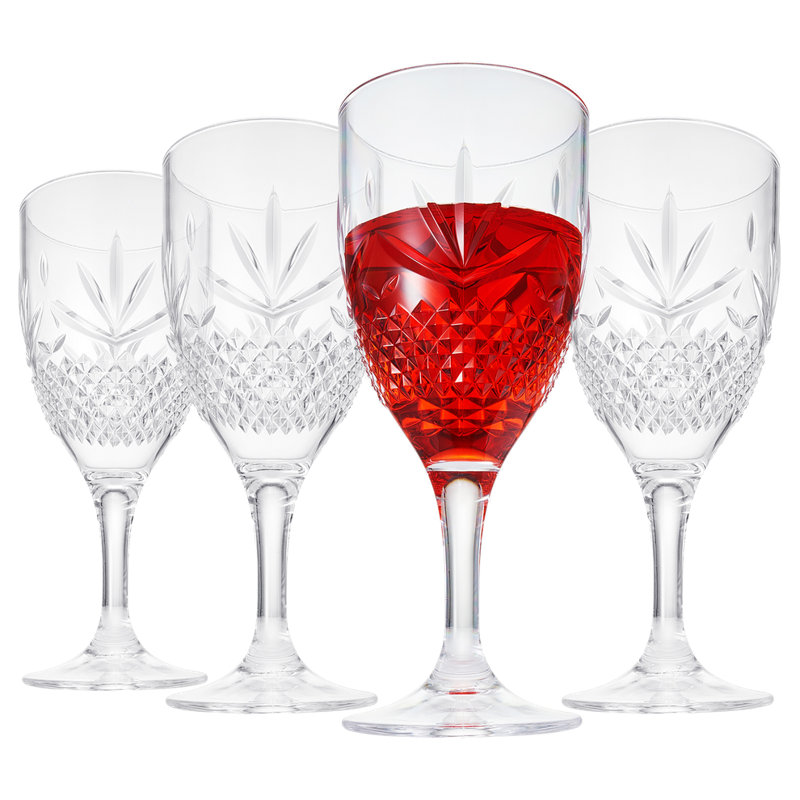 Ensemble de 4 pièces 12 oz. Rosdorf Park Hohenstein Ensemble de verres à pied en acrylique