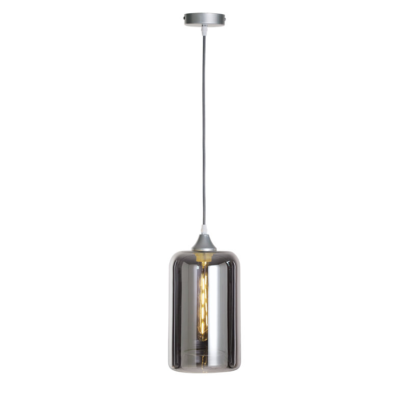 Aevyn 1 - Light Cylinder Pendant, Smoke, Silver