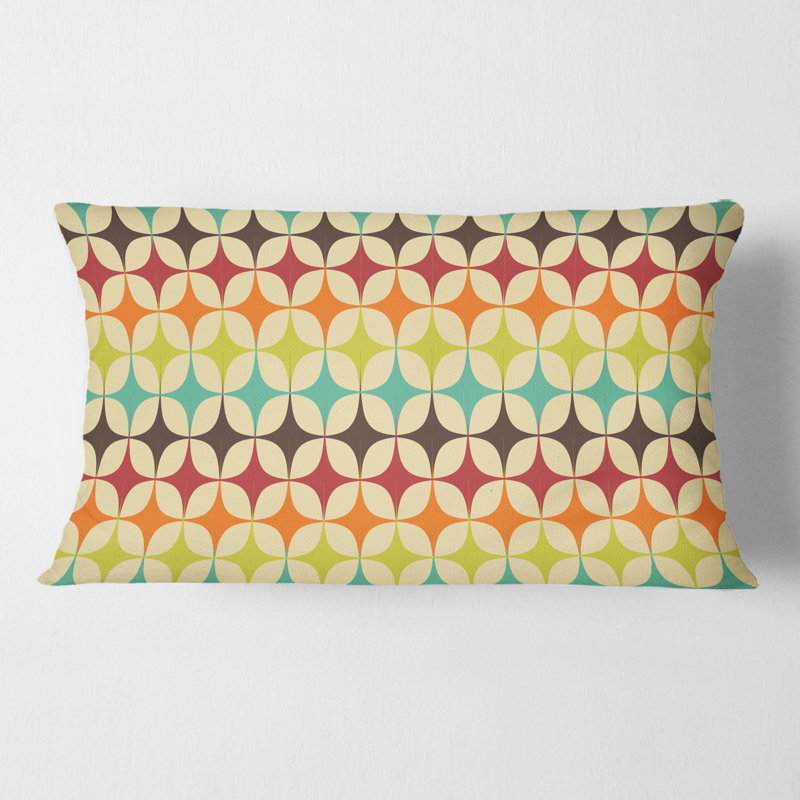 Coussin décoratif abstrait à motif géométrique abstrait V - Mid-Century