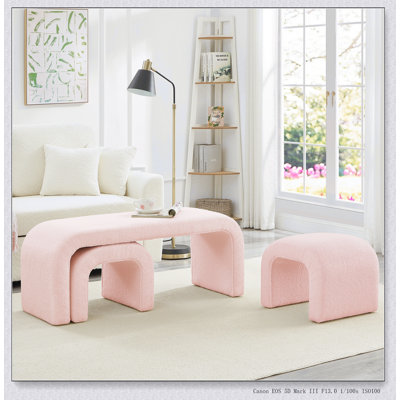 Ensemble de 3 tabourets de banc et de repose-pieds modernes en forme de U pour l'entrée, la chambre à coucher et le salon, parfait pour les sièges supplémentaires et les repose-pieds