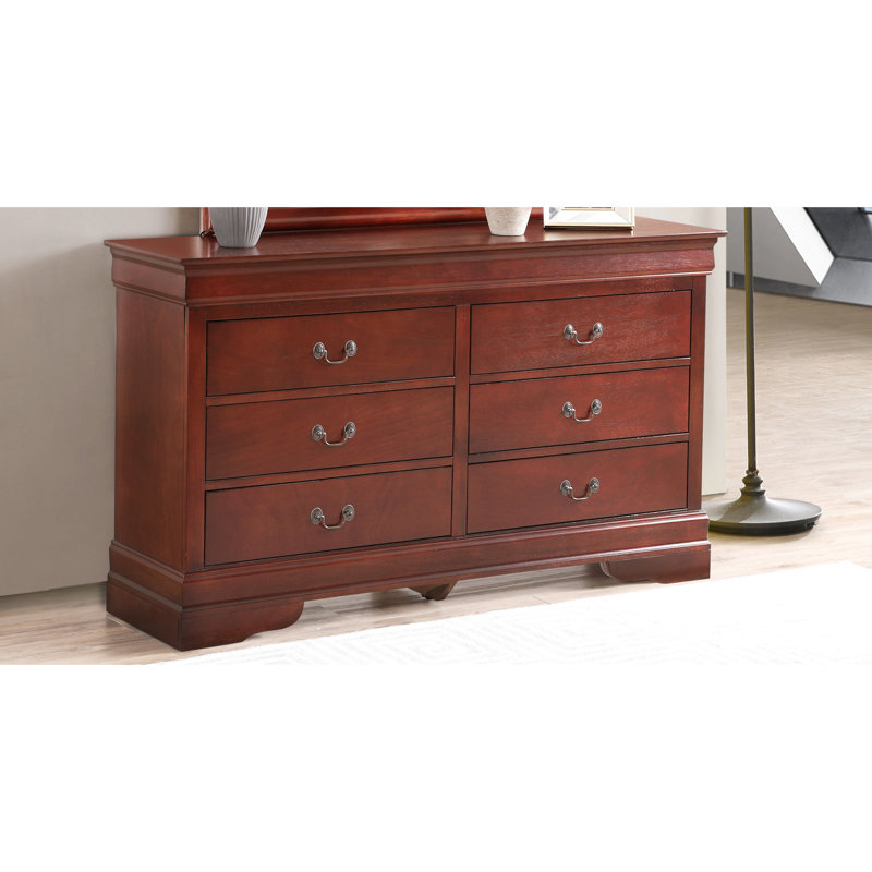Commode en cerisier riche avec quincaillerie en métal pour la stabilité G02100-d - Style de chambre à coucher traditionnel