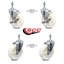 Ensemble de roulettes à tige filetée en nylon 5 po pivotant de 3/8 po 2 freins SCC