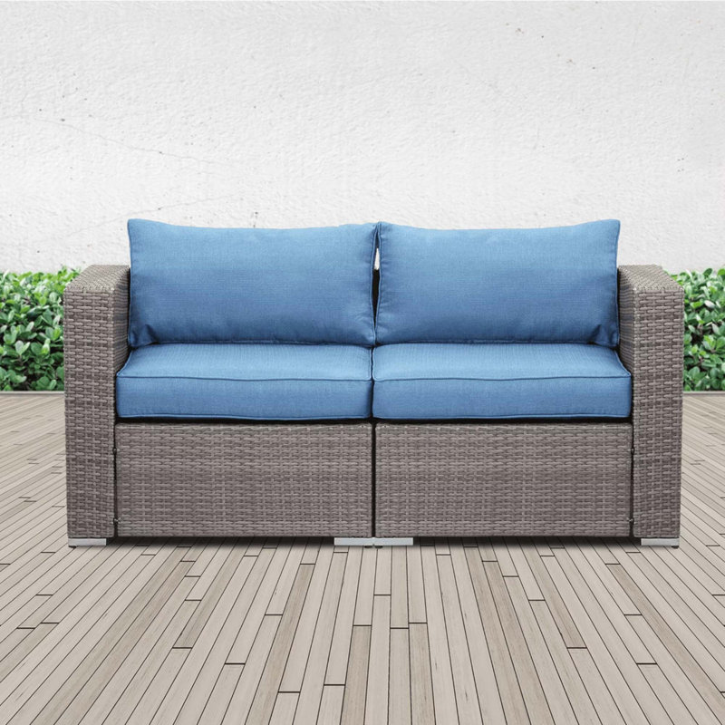 Ensemble de causeuse de patio modulaire en osier toutes saisons