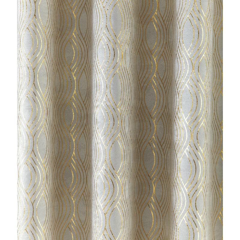 Spiller Room Darkening Curtain Pair, Gold, 168 W x 183 D cm