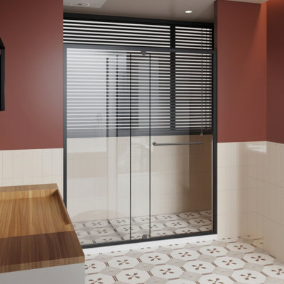 56-60.in W X 72.in H Pivot Shower Door With 1/4 Inch Thick Clear Tempered Glass