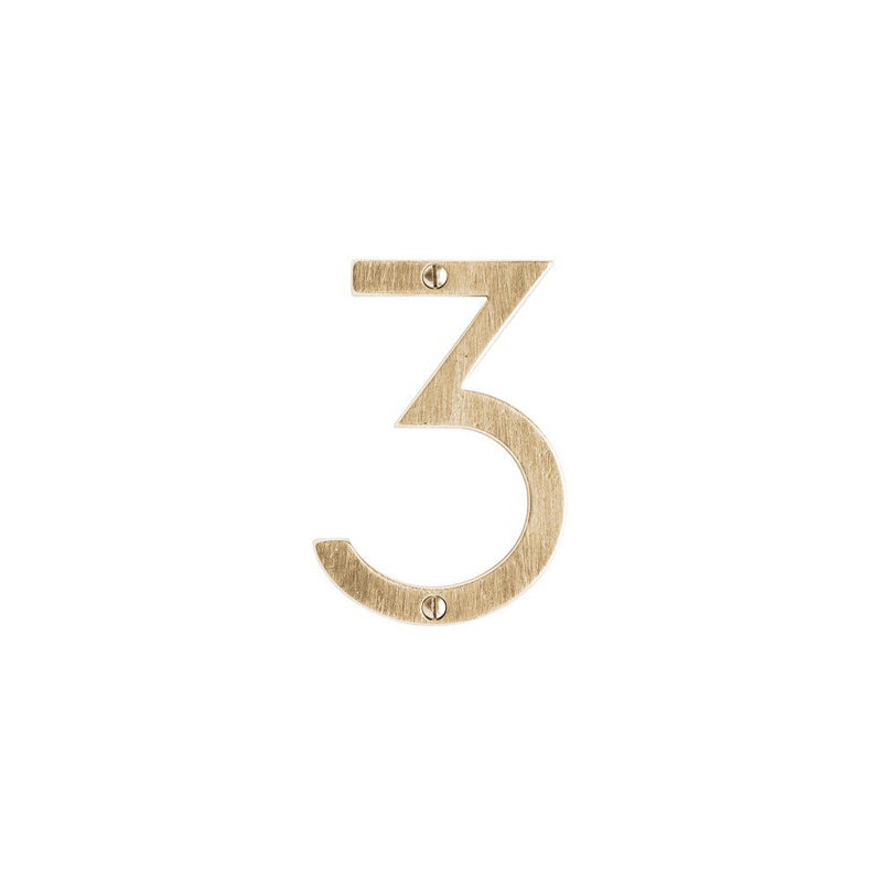 4" House Number, Silicon Bronze Brushed, 6, 2.75" H x 1.63" W x 0.25" D