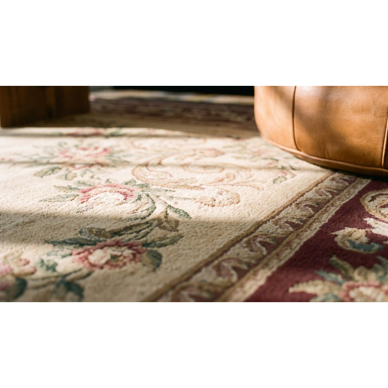 Mid 18th century Antique Floral Medallion Design Flat Woven French Aubusson Carpet