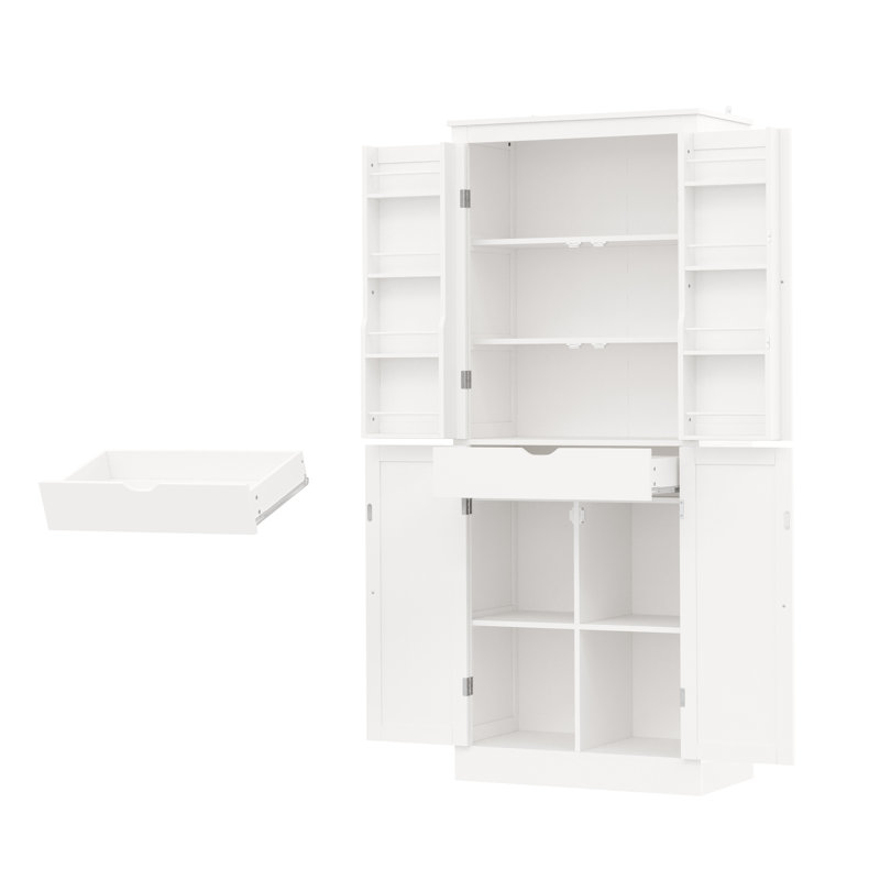 182cm Kitchen Pantry, White