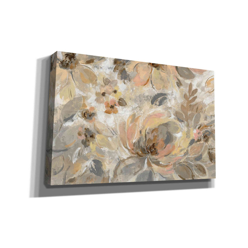 «Ivory Floral» par Silvia Vassileva, art mural sur toile, H 26 po x l 40 po x P 1,5 po