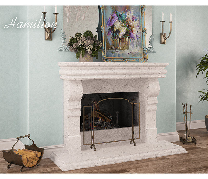Hamilton Fireplace Surround, Old World /White