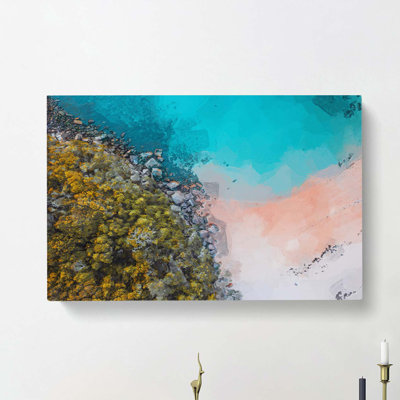 A Beach In Sydney Australia In Abstract - Wrapped Canvas