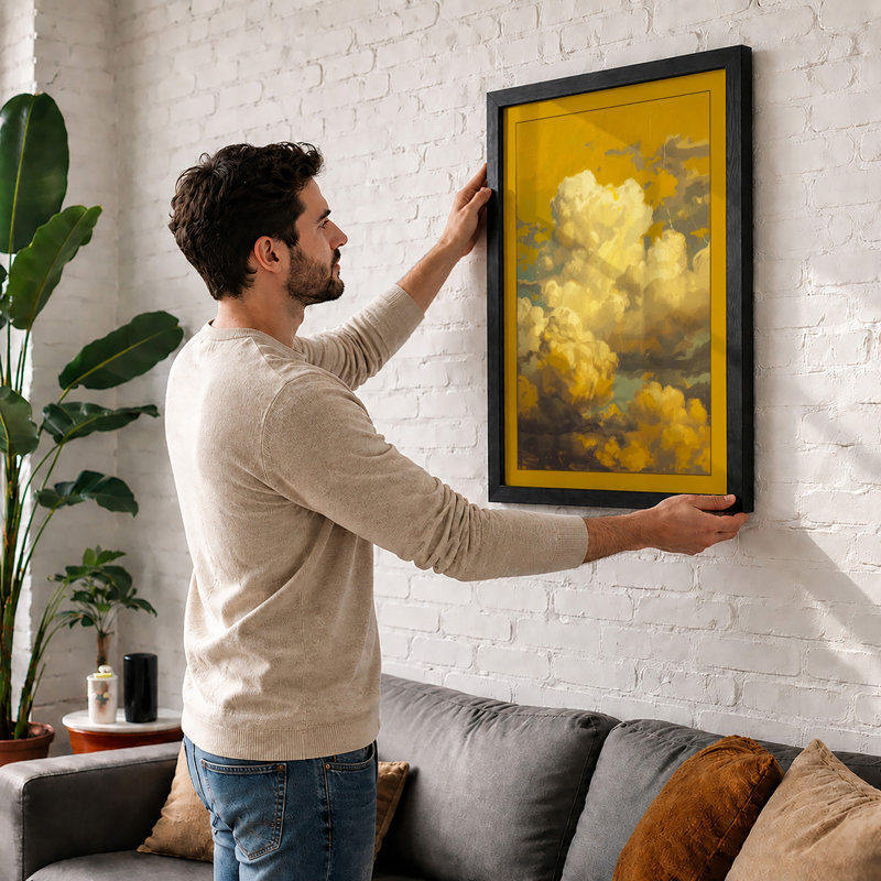 Golden Sky Above Minimalist - Print, A1 - 84.1 x 59.4 cm, Black