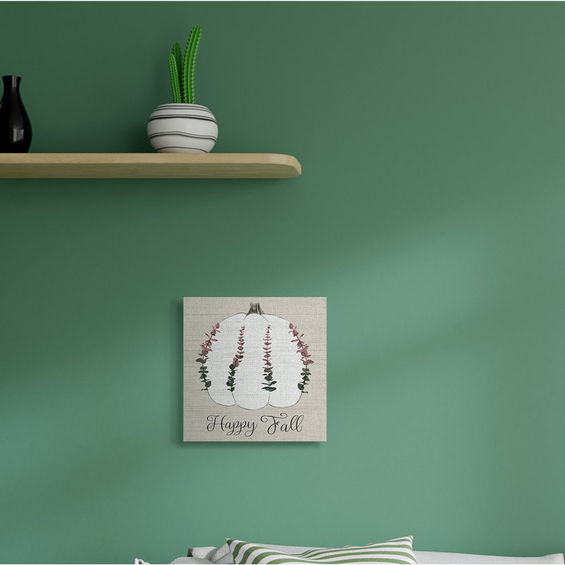 Joyeux automne ombre eucalyptus, récolte de citrouilles, Toile tendue, H 30 po x l 30 po