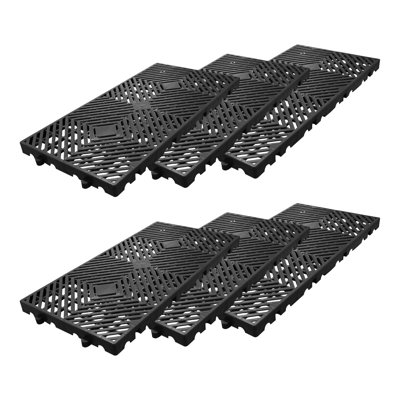 Plastic Pallets Set of 6 - 11.8"x23.6"x1.18" Heavy Duty HDPE Storage Pallets, Waterproof Ventilated Grid Floor Pads for Garage, Basement, Outdoor, Kitchen