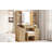 43.5 Inch Fluted Makeup Vanity Desk With Mirror, Lights, And Charging Station, Modern Glass Top With 10 Drawers And 2 Transparent Cabinets, Oak-1023729382