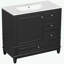 Meuble-lavabo avec lavabo en céramique, 3 tiroirs et armoire avec tablettes-1689753683