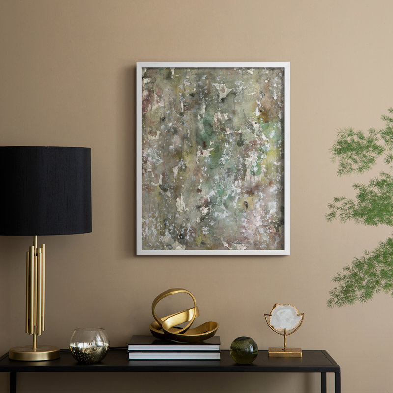 «Abstract Bark I», reproduction encadrée - bois massif, H 30 po x l 24 po, Blanc