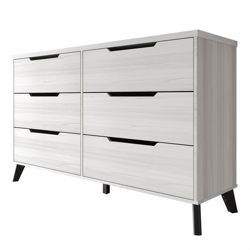 Ihor 58.46'' W 6 - Drawer Dresser, Light Gray