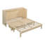 Grand lit escamotable avec tiroirs de rangement et port de chargement USB, armoire de lit murale peu encombrante avec finition en rotin-527263537
