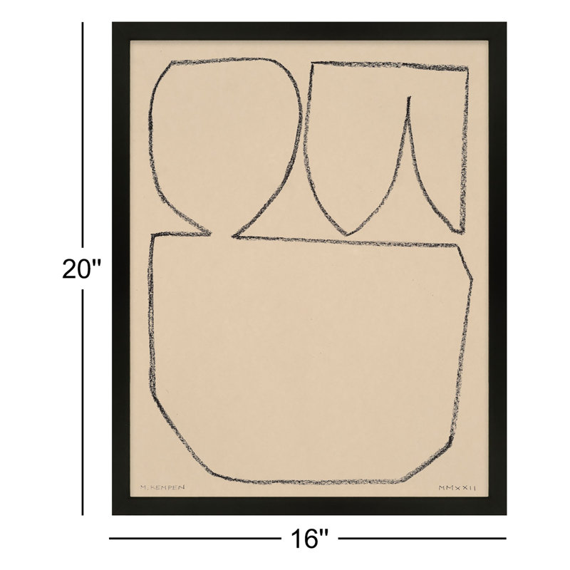 Outlines 7 Print by Michael Kempen, 20" H x 16" W x 1.25" D, Black