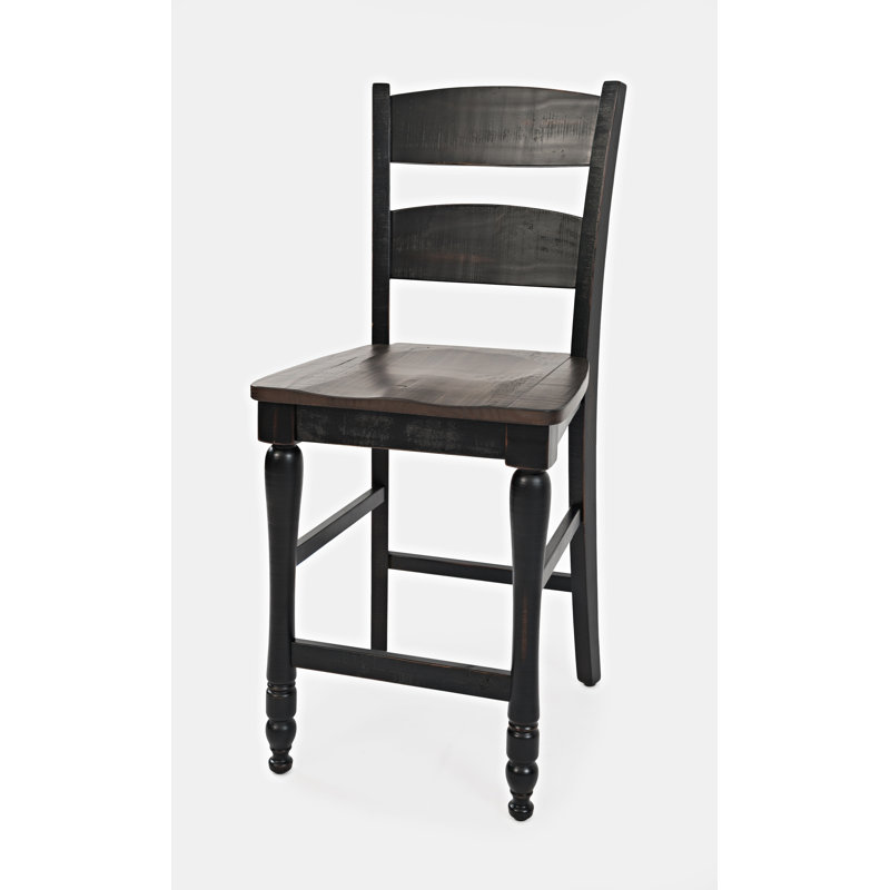 Karley Solid Wood Counter Stool, Vintage Black