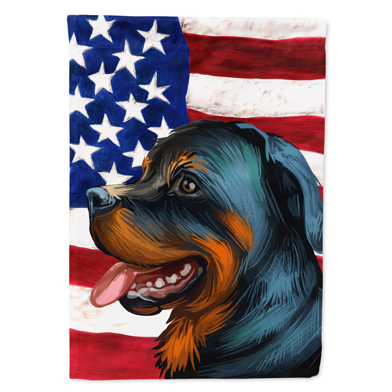 Polyester à 2 côtés 28 x 40 po drapeau maison, Rottweiler