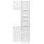 Armoire de rangement blanche pour salle de bain avec deux portes et tablettes réglables personnalisables