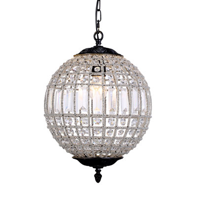 Luminaire suspendu en forme de globe à 1 lumière Blanche