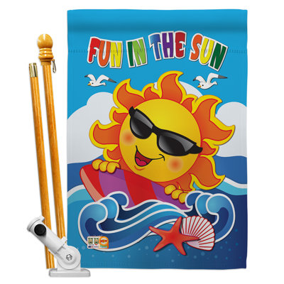 Double Sided 40.00'' H x 28.00'' W Polyester Flag Set