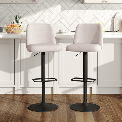 Neshay Swivel Adjustable Height Upholstered Bar Stool